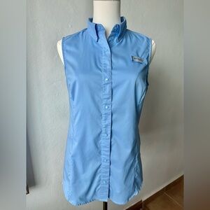 Columbia Women's Tamiami Sleeveless Blue Shirt Fishing Size Small
